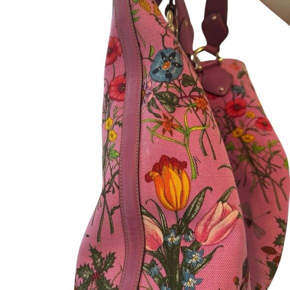 Gucci Pink Floral Tote Bag - Picture 6 of 12